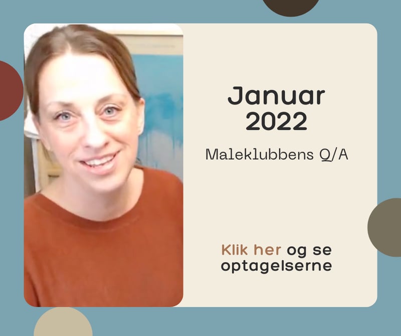 Vi fik snakket om mange fede ting, som hvad farvehjulet kan ud over at give en pejling på, hvordan du blander farver - det er nemlig for de fleste en ukendt bonus-info. Farvehjulet får du i øvrigt gratis her og betaler kun for forsendelsen.  Vi fik snakket om, hvor man skaber lækker dybde i det abstrakte maleri ved hjælp af én bestemt teknik.  Vi fik insider-viden om, hvor man køber billige paddle brushes og lækre lærreder.   Hvordan man fikser et billigt lærred, hvis det er revnet, kom vi også ind på.  Lakerer man et maleri lavet med akrylmaling?  Og meget, meget mere ❤️